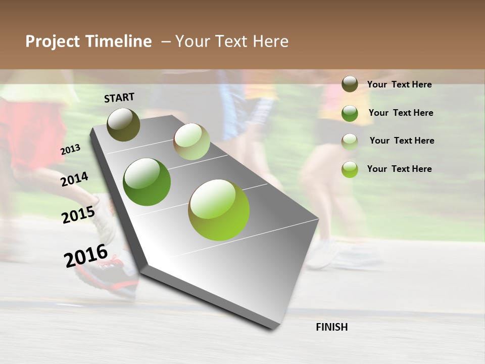 Marathon Runners (In Camera Motion Blur) PowerPoint Template
