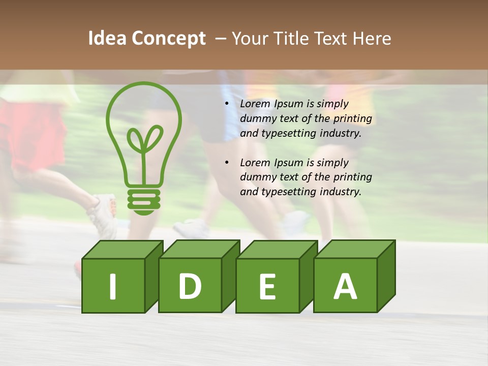 Marathon Runners (In Camera Motion Blur) PowerPoint Template