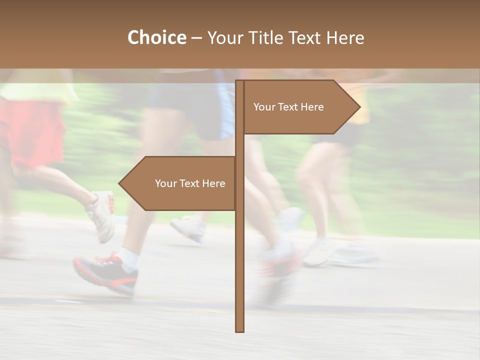 Marathon Runners (In Camera Motion Blur) PowerPoint Template