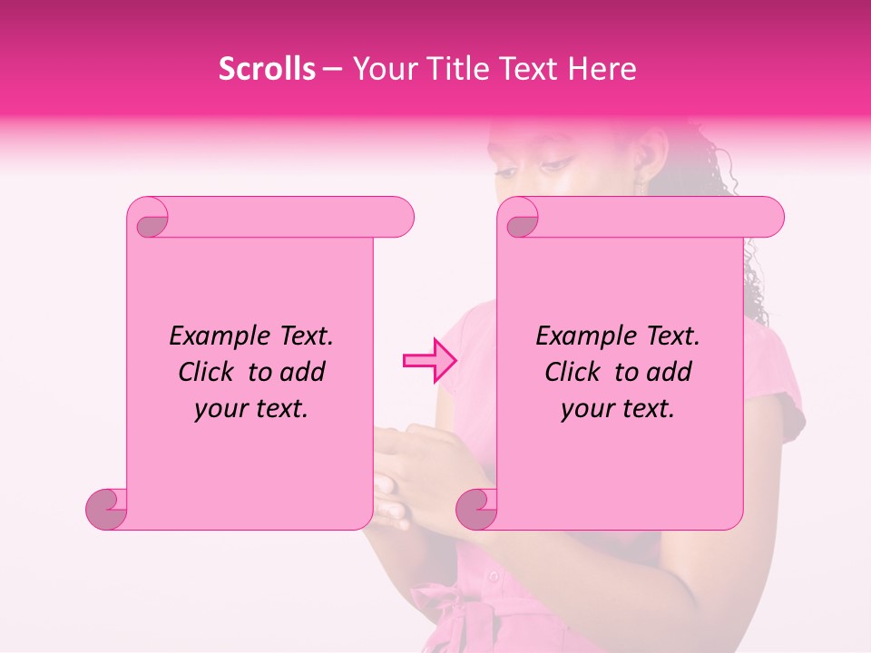 African Woman Reading Text Messages On Cellphone PowerPoint Template