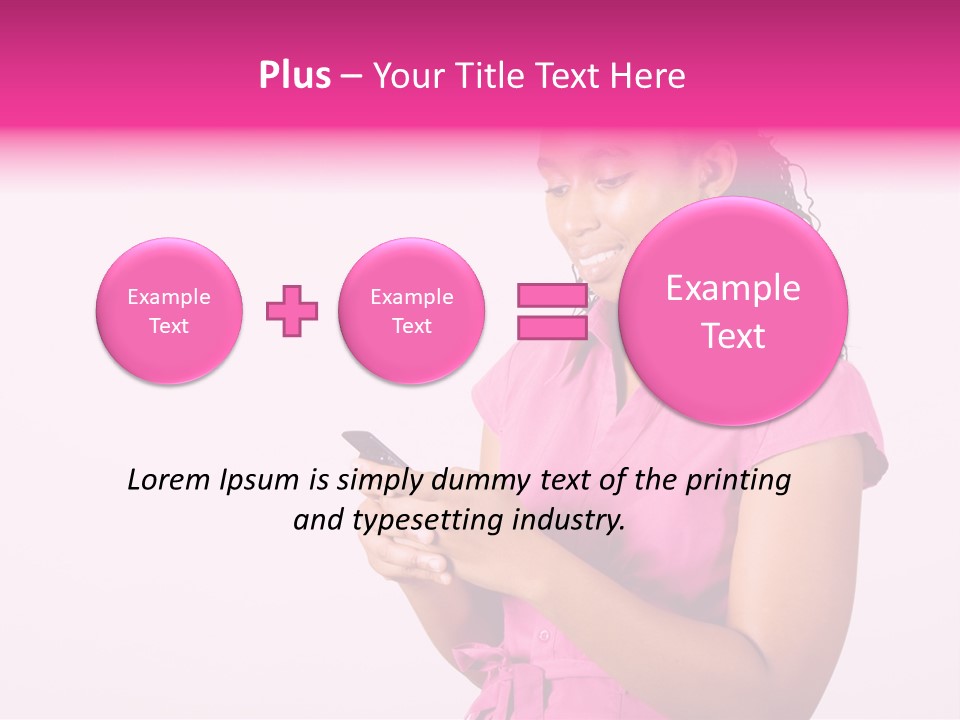 African Woman Reading Text Messages On Cellphone PowerPoint Template