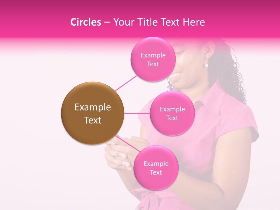 African Woman Reading Text Messages On Cellphone PowerPoint Template
