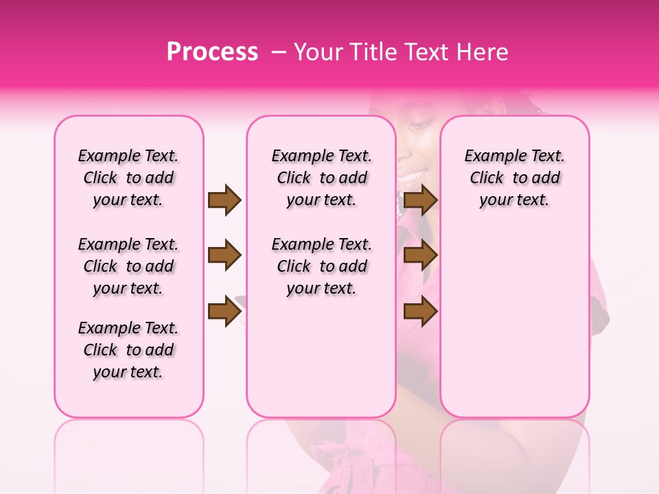 African Woman Reading Text Messages On Cellphone PowerPoint Template