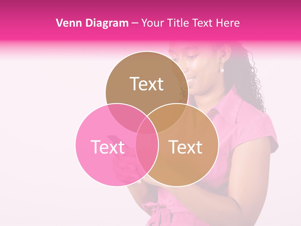 African Woman Reading Text Messages On Cellphone PowerPoint Template