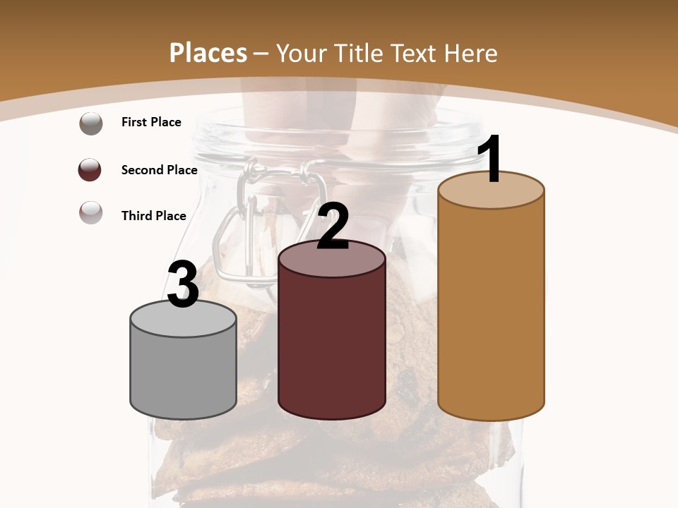 A Hand Taking Cookies From A Glass Jar On White Background PowerPoint Template