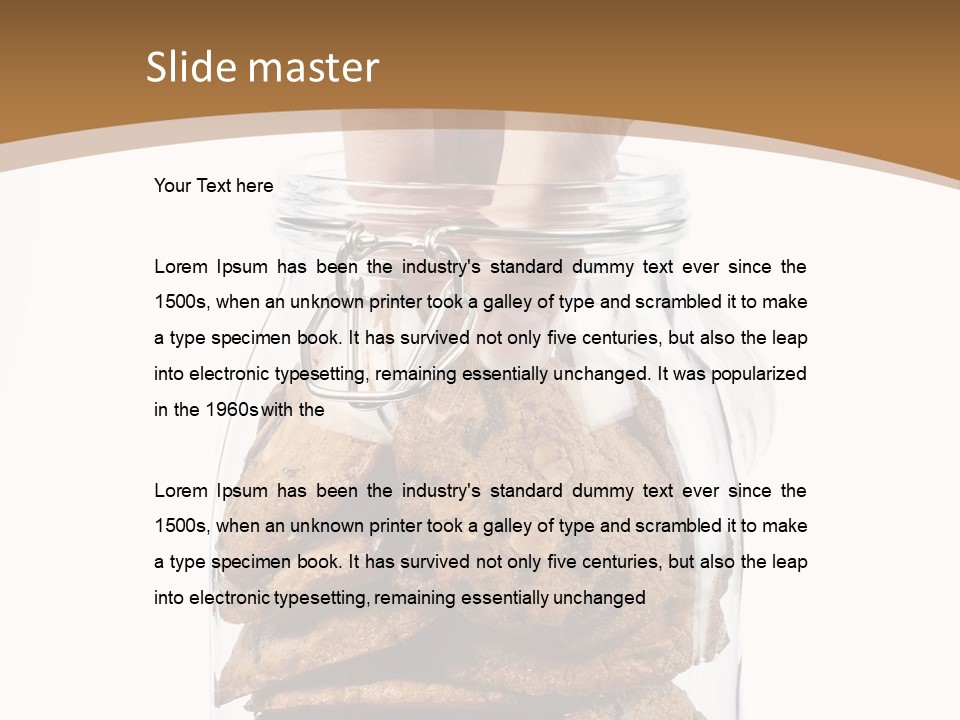 A Hand Taking Cookies From A Glass Jar On White Background PowerPoint Template