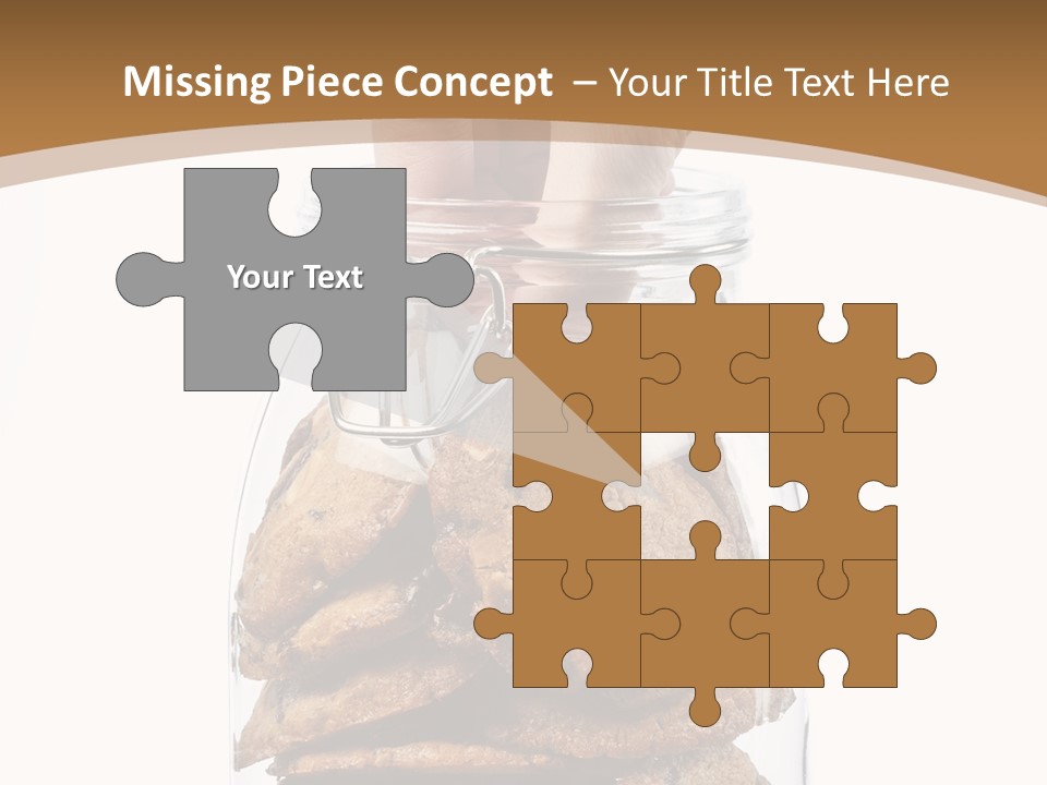 A Hand Taking Cookies From A Glass Jar On White Background PowerPoint Template