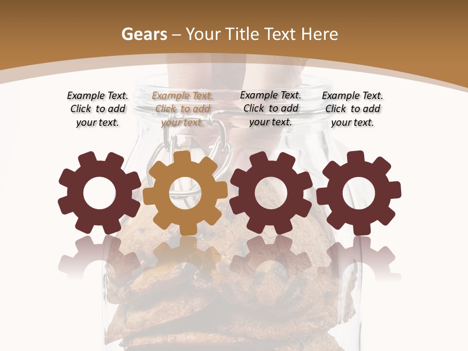 A Hand Taking Cookies From A Glass Jar On White Background PowerPoint Template