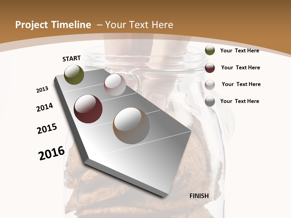 A Hand Taking Cookies From A Glass Jar On White Background PowerPoint Template