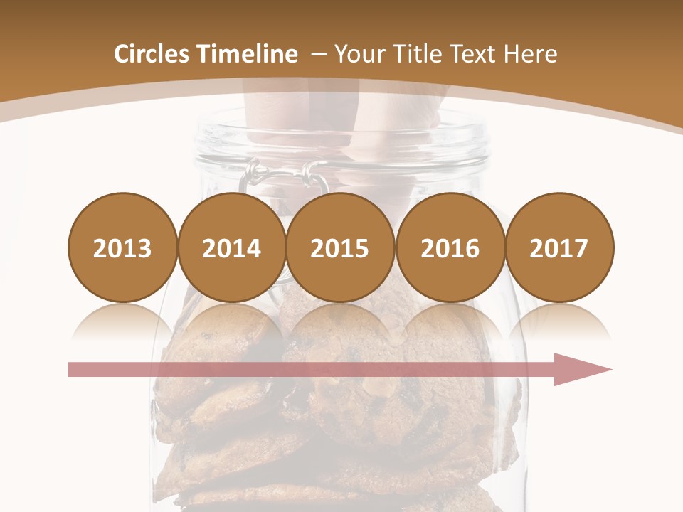 A Hand Taking Cookies From A Glass Jar On White Background PowerPoint Template