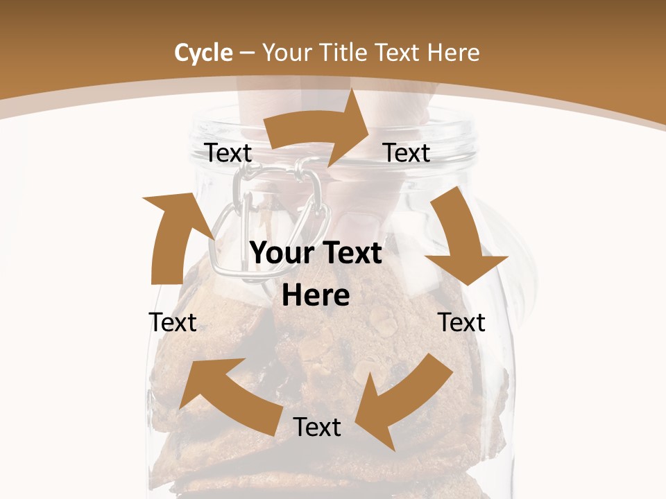 A Hand Taking Cookies From A Glass Jar On White Background PowerPoint Template