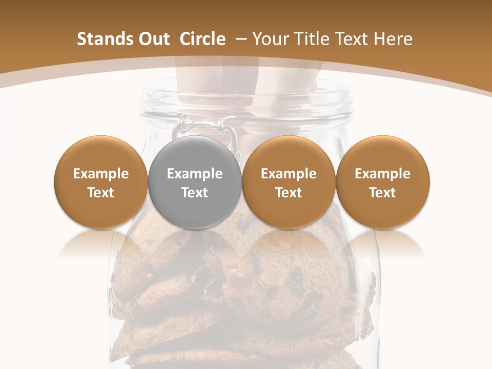 A Hand Taking Cookies From A Glass Jar On White Background PowerPoint Template