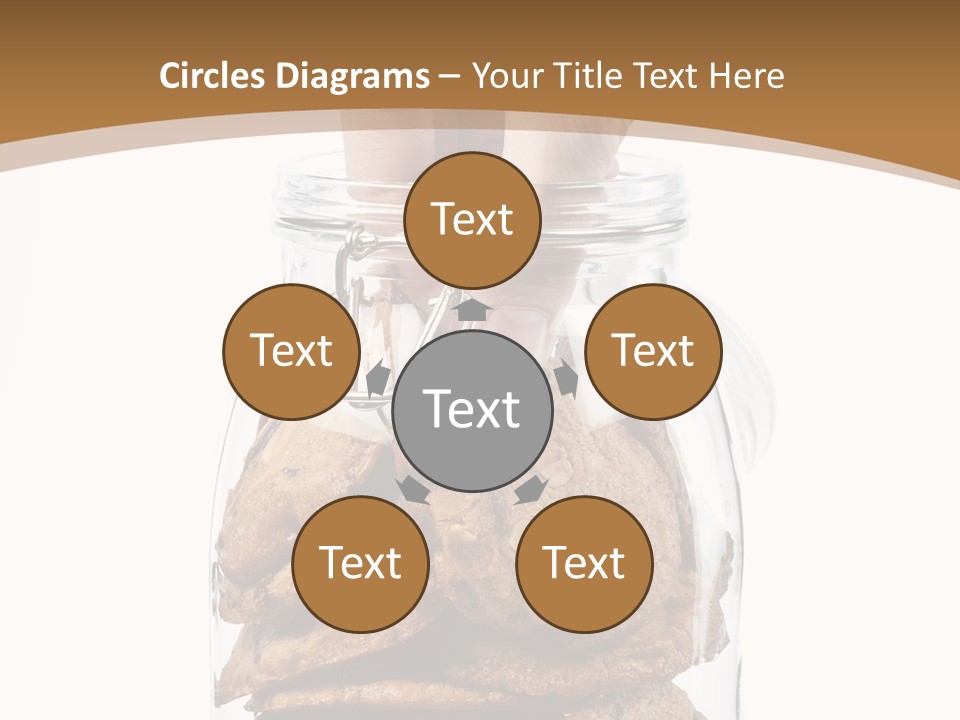 A Hand Taking Cookies From A Glass Jar On White Background PowerPoint Template