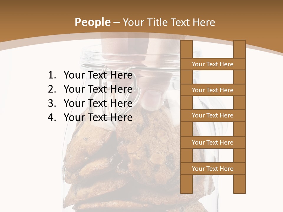 A Hand Taking Cookies From A Glass Jar On White Background PowerPoint Template
