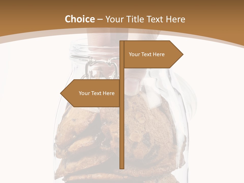 A Hand Taking Cookies From A Glass Jar On White Background PowerPoint Template