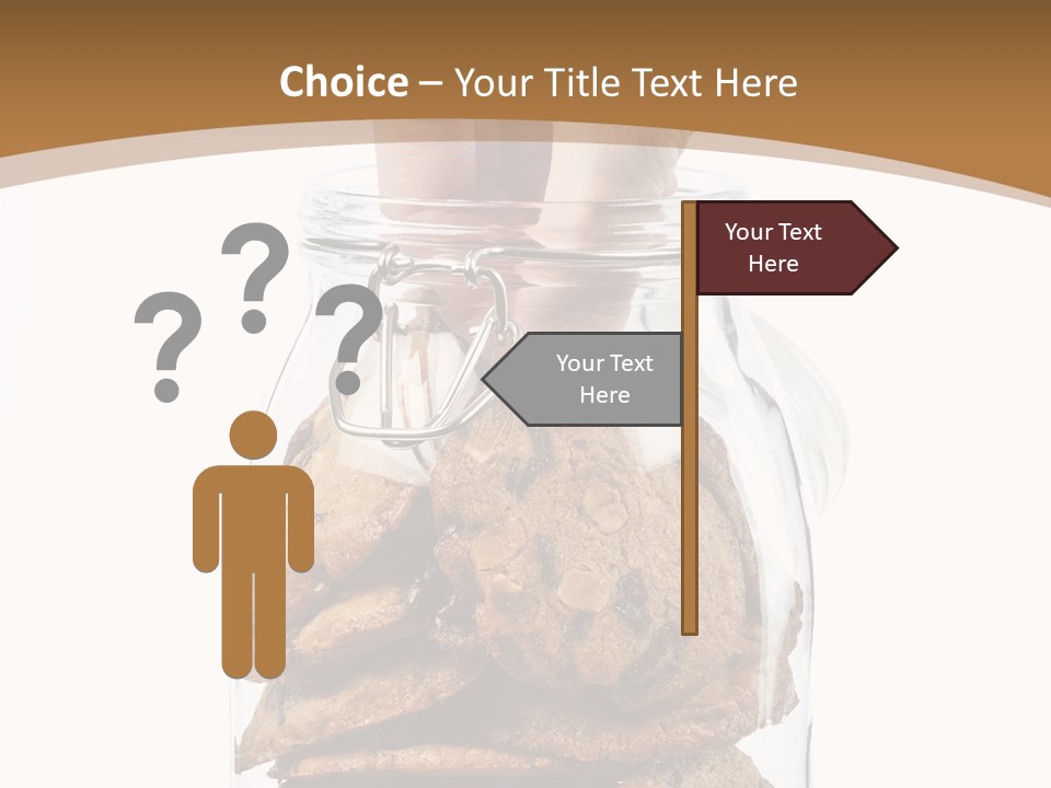 A Hand Taking Cookies From A Glass Jar On White Background PowerPoint Template