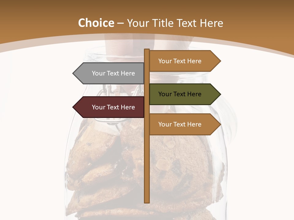 A Hand Taking Cookies From A Glass Jar On White Background PowerPoint Template