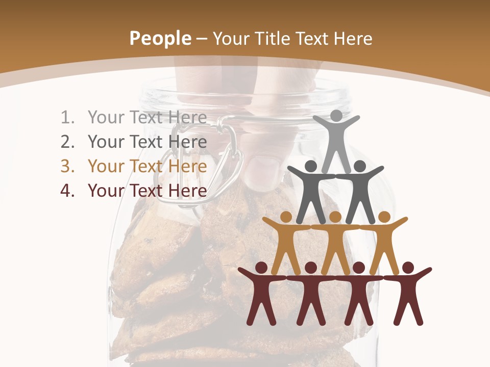 A Hand Taking Cookies From A Glass Jar On White Background PowerPoint Template