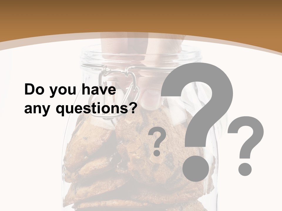 A Hand Taking Cookies From A Glass Jar On White Background PowerPoint Template