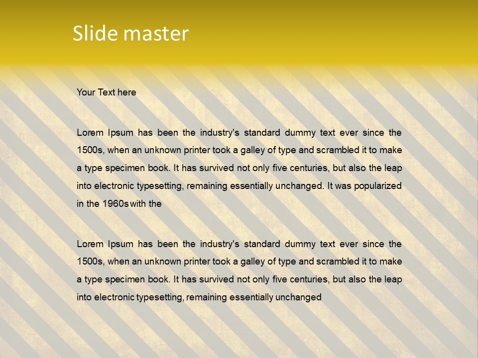 Hazard Stripes Texture That Tiles Seamlessly As A Pattern In Any Direction. PowerPoint Template