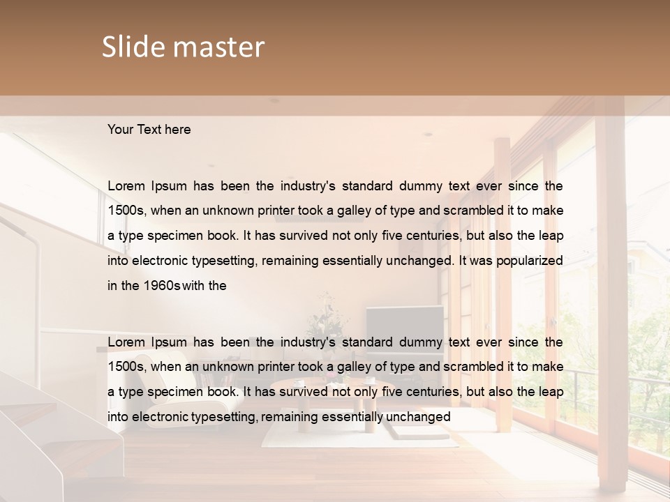 A Living Room Filled With Furniture And A Flat Screen Tv PowerPoint Template