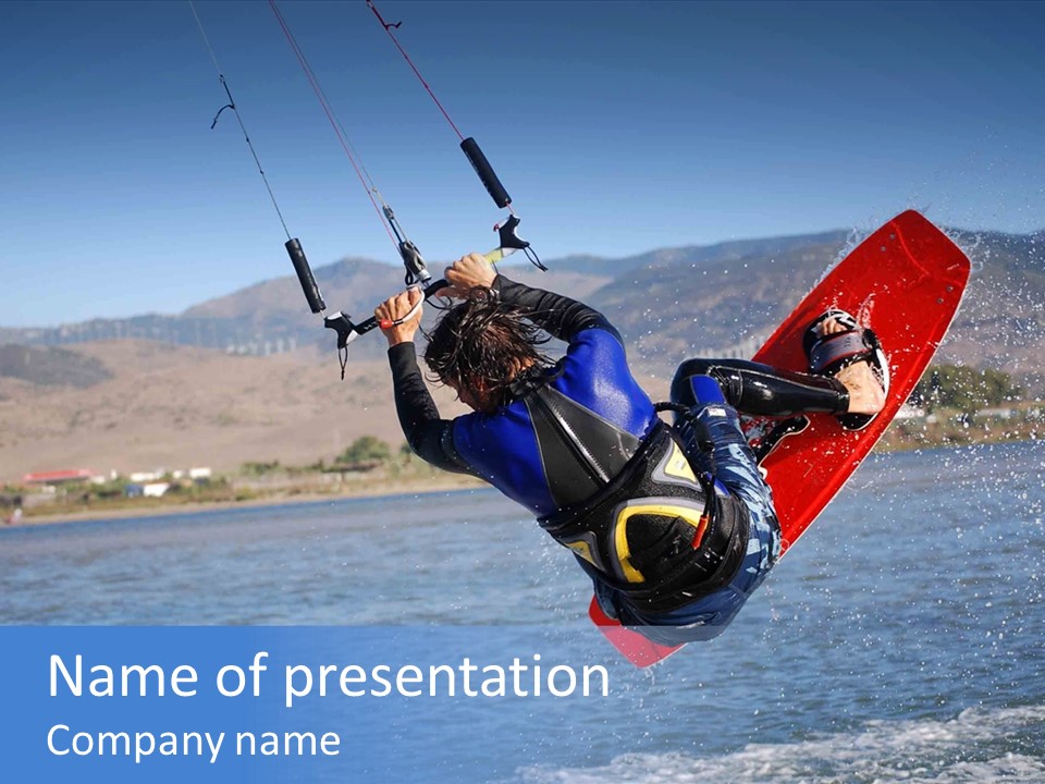 A Person On A Wake Board In The Air PowerPoint Template