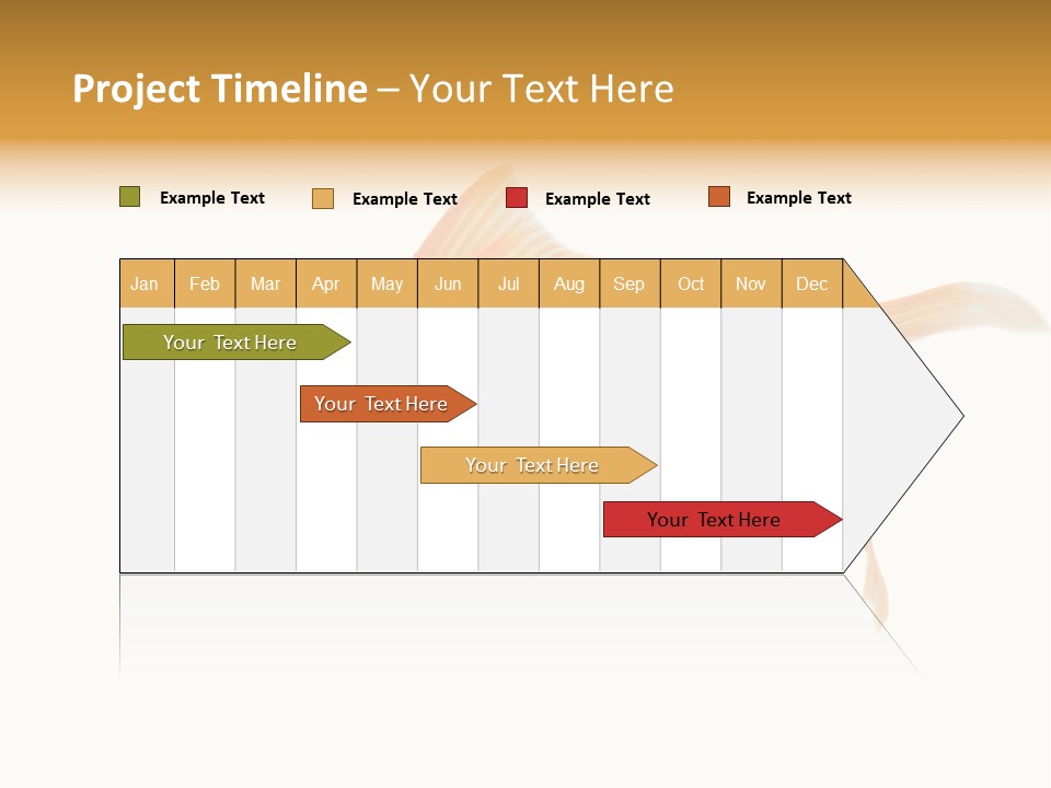 Gold Fish Swimming Isolated On A White Background PowerPoint Template