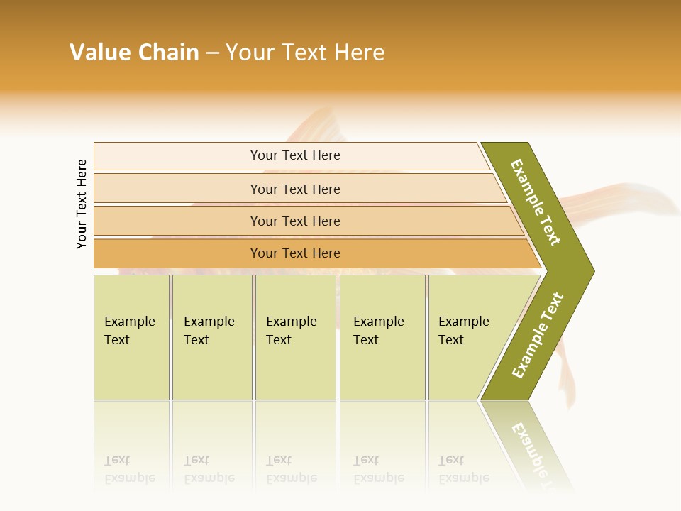 Gold Fish Swimming Isolated On A White Background PowerPoint Template