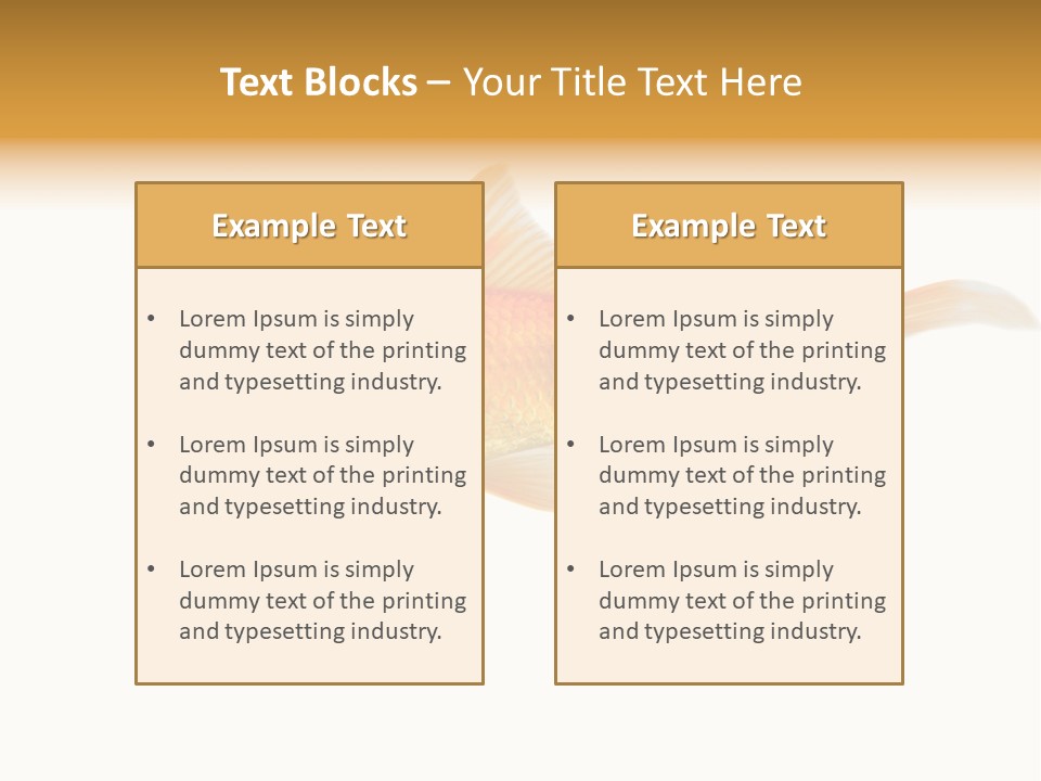 Gold Fish Swimming Isolated On A White Background PowerPoint Template