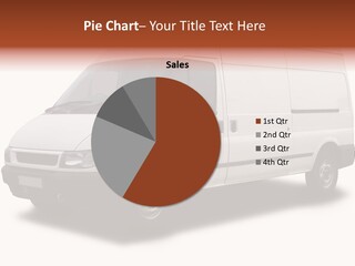 A Big White Delivery Or Cargo Van Isolated PowerPoint Template