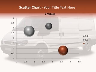 A Big White Delivery Or Cargo Van Isolated PowerPoint Template