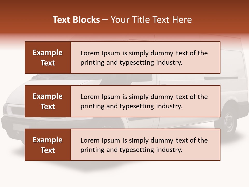 A Big White Delivery Or Cargo Van Isolated PowerPoint Template