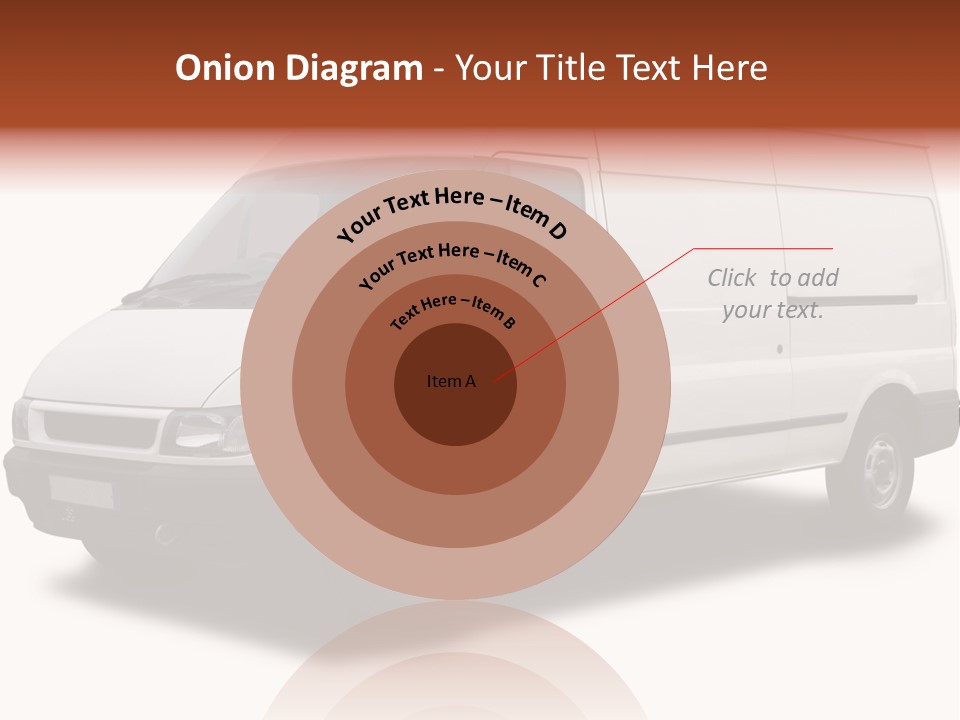 A Big White Delivery Or Cargo Van Isolated PowerPoint Template