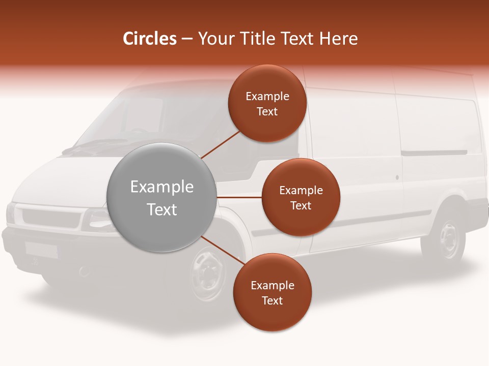 A Big White Delivery Or Cargo Van Isolated PowerPoint Template