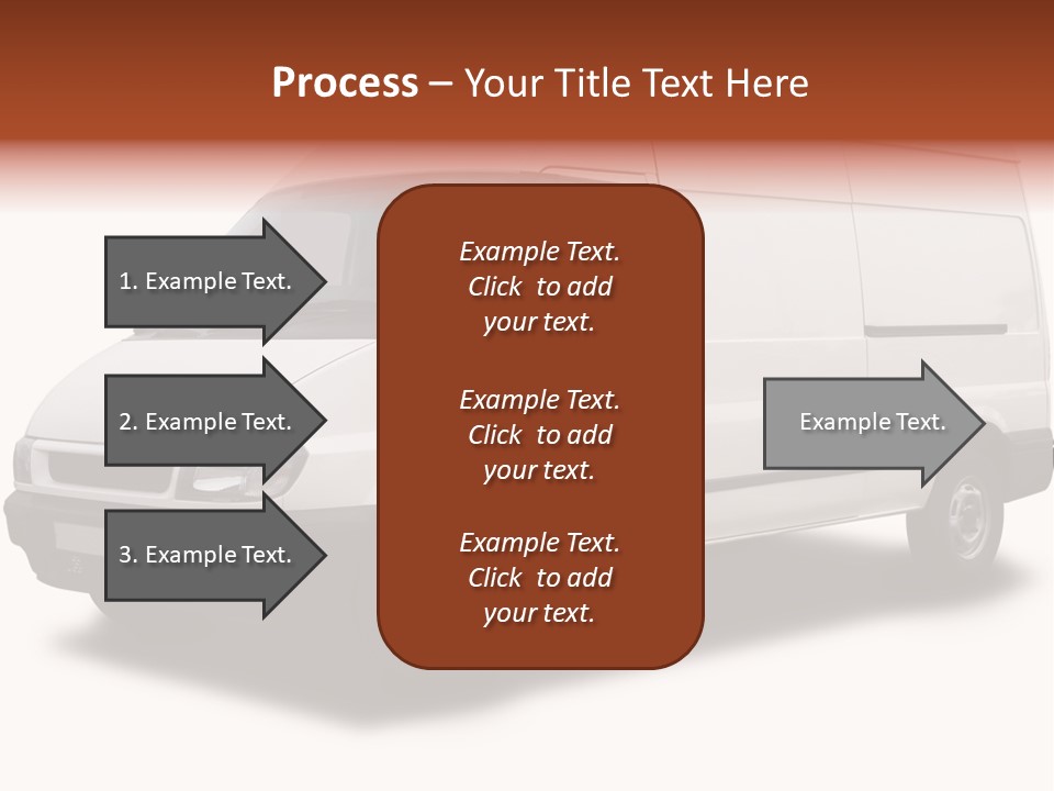 A Big White Delivery Or Cargo Van Isolated PowerPoint Template