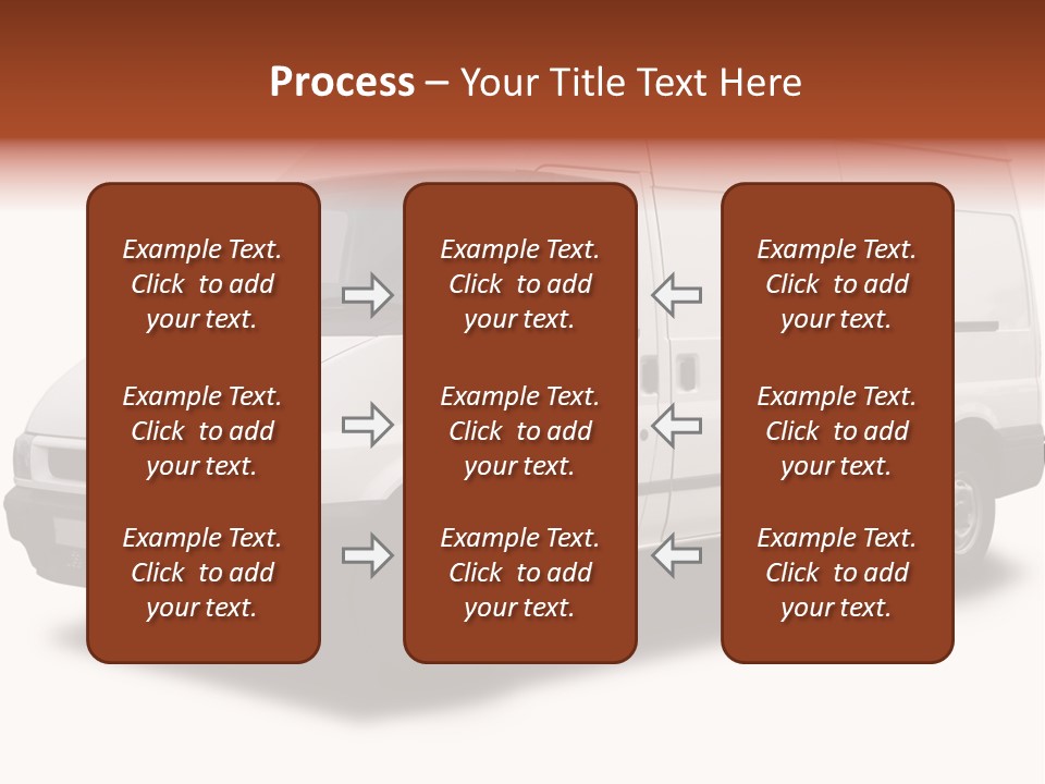 A Big White Delivery Or Cargo Van Isolated PowerPoint Template