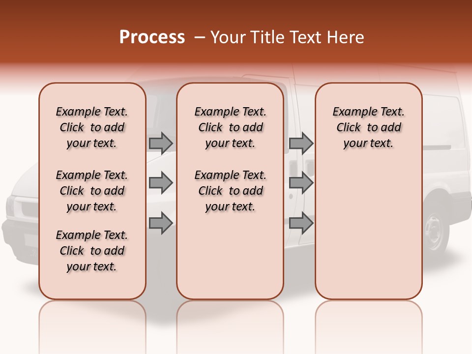 A Big White Delivery Or Cargo Van Isolated PowerPoint Template