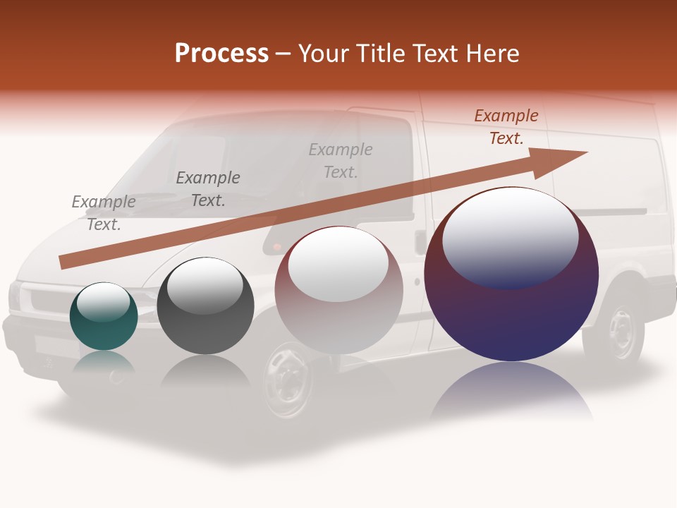 A Big White Delivery Or Cargo Van Isolated PowerPoint Template