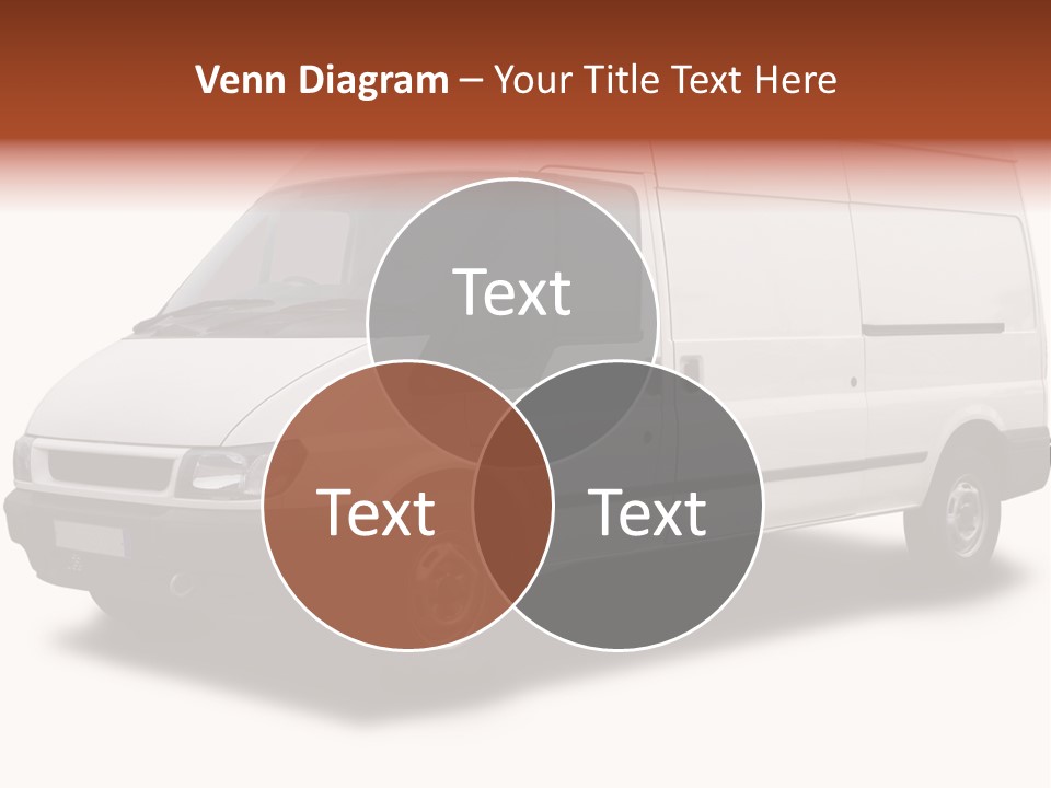 A Big White Delivery Or Cargo Van Isolated PowerPoint Template