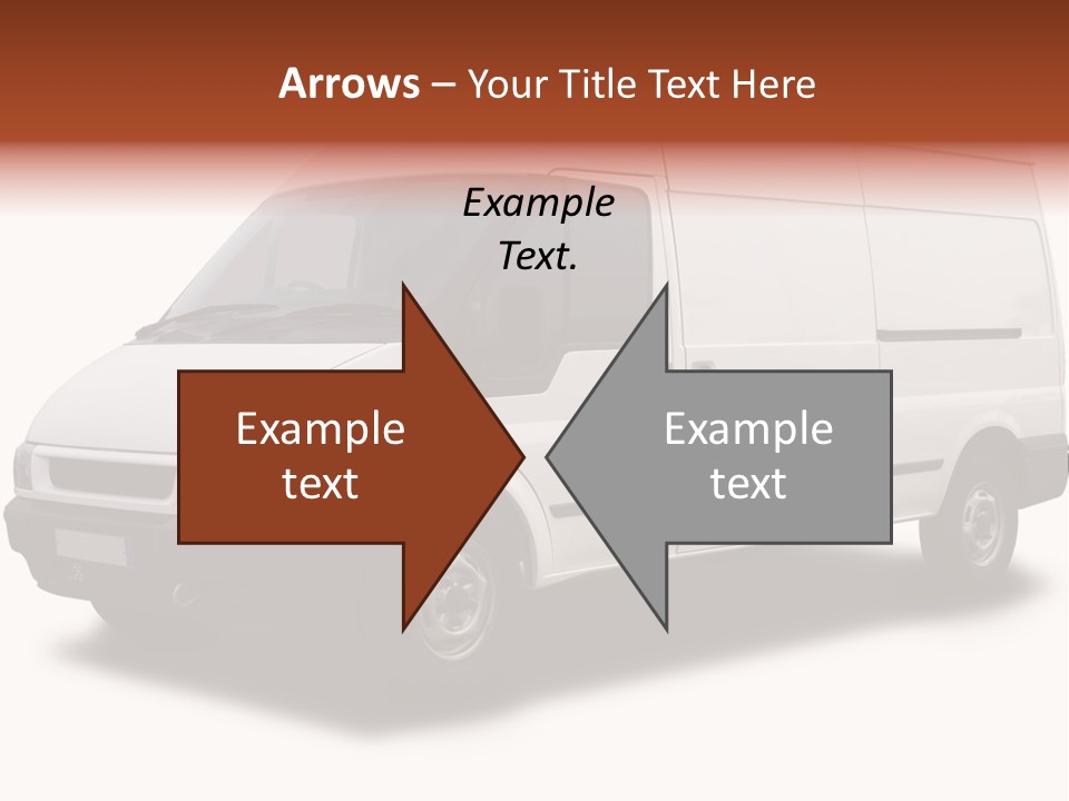 A Big White Delivery Or Cargo Van Isolated PowerPoint Template