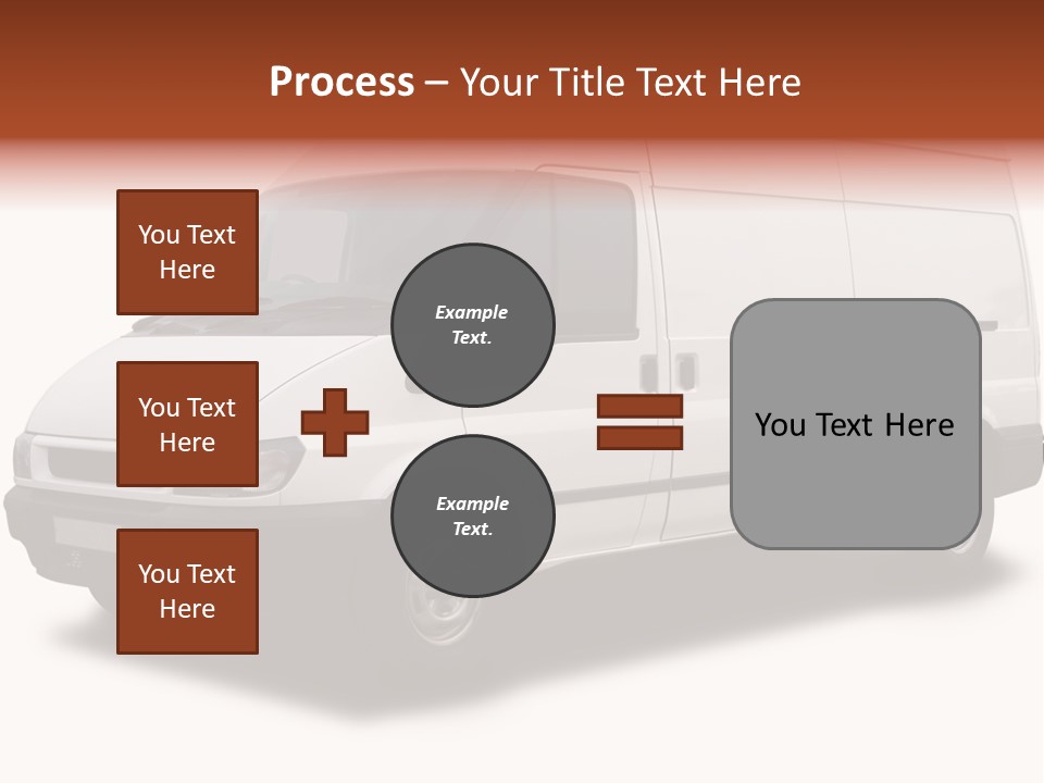 A Big White Delivery Or Cargo Van Isolated PowerPoint Template