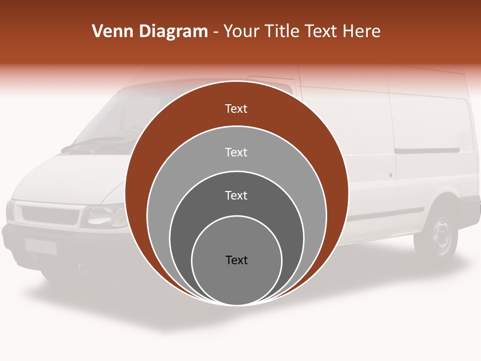 A Big White Delivery Or Cargo Van Isolated PowerPoint Template