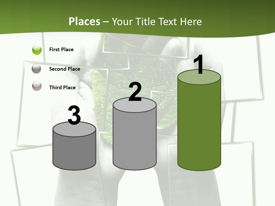 Photo Collage.green Leaf In Human Hands PowerPoint Template