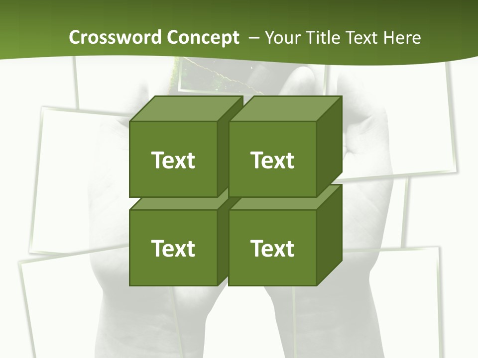 Photo Collage.green Leaf In Human Hands PowerPoint Template