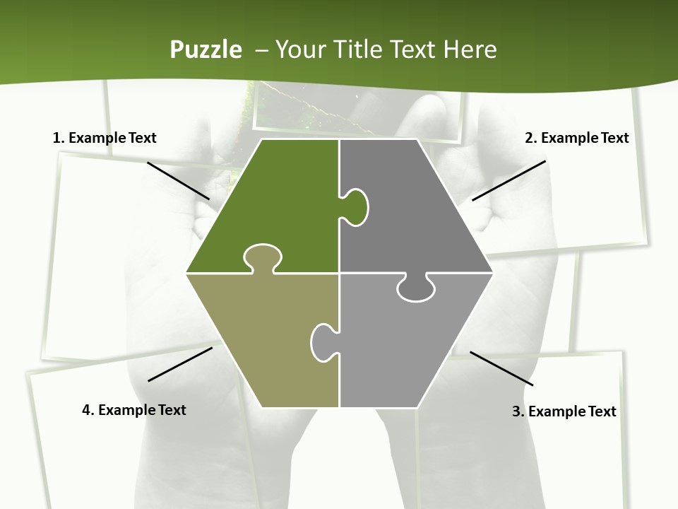 Photo Collage.green Leaf In Human Hands PowerPoint Template