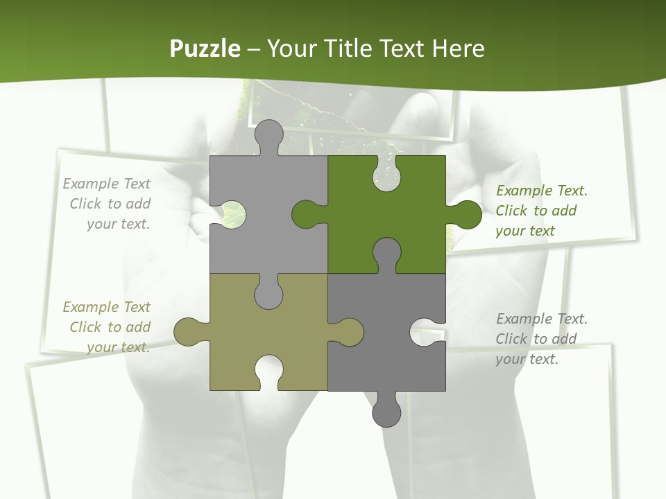 Photo Collage.green Leaf In Human Hands PowerPoint Template