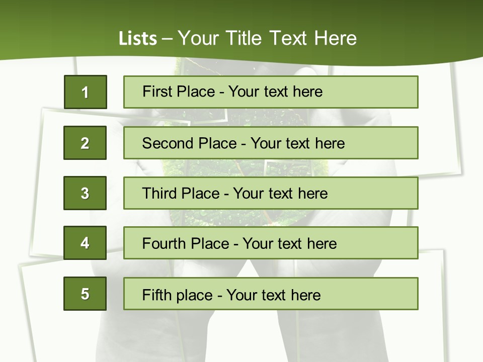 Photo Collage.green Leaf In Human Hands PowerPoint Template