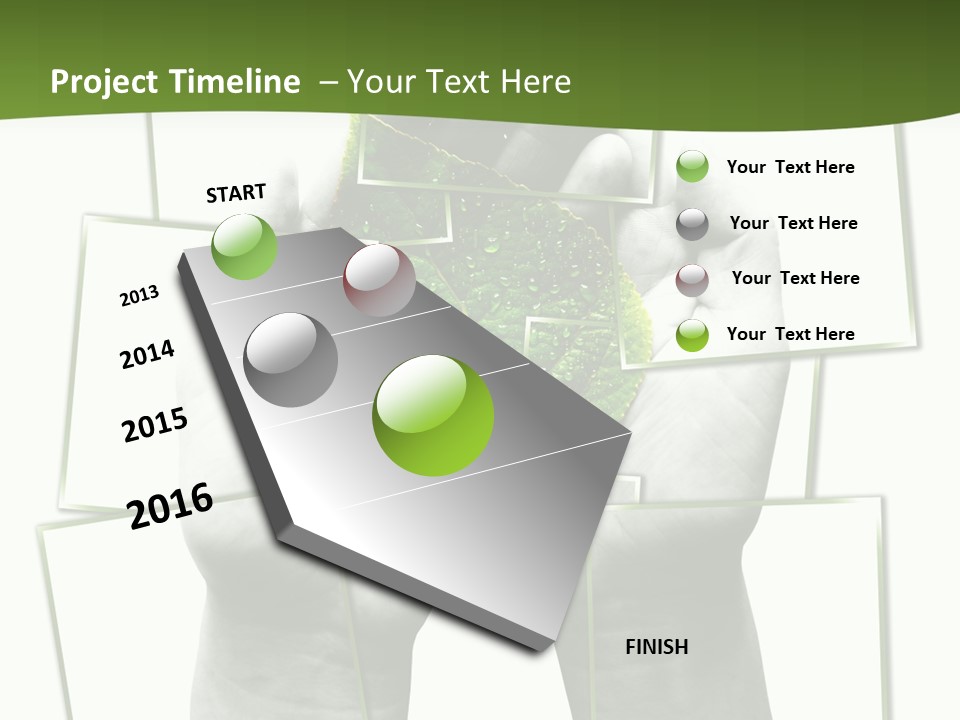 Photo Collage.green Leaf In Human Hands PowerPoint Template