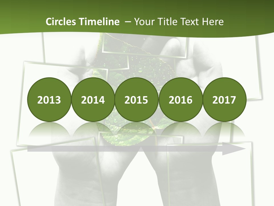 Photo Collage.green Leaf In Human Hands PowerPoint Template