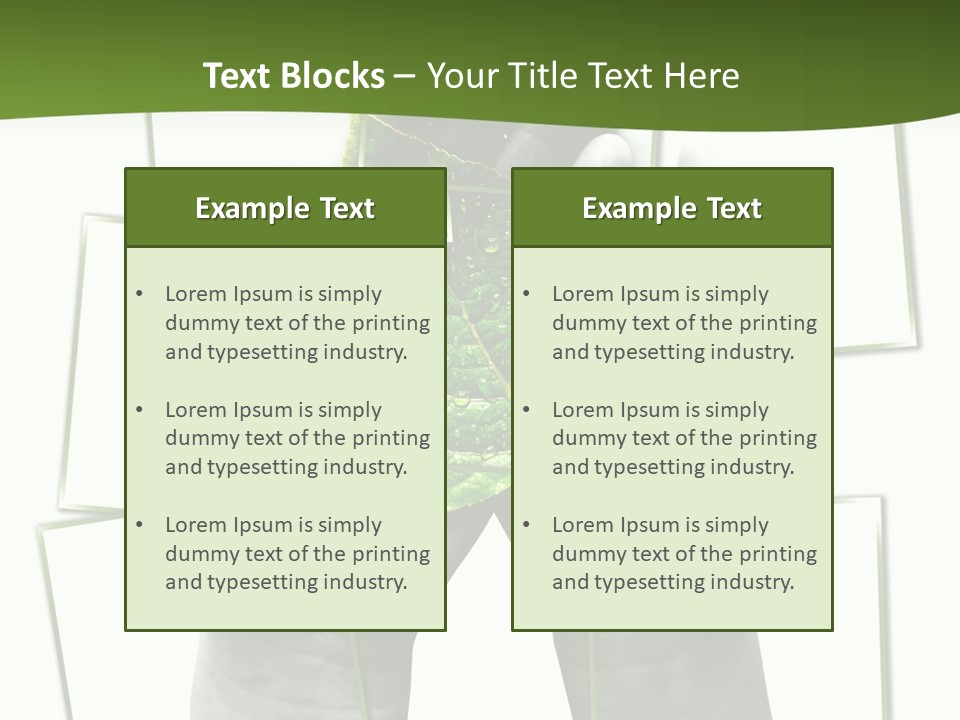 Photo Collage.green Leaf In Human Hands PowerPoint Template